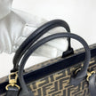 Fendi Borsa Tote Vintage Zucca FF in Tessuto Nero e Oro Lurex