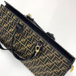 Fendi Borsa Tote Vintage Zucca FF in Tessuto Nero e Oro Lurex