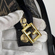Fendi Borsa Tote Vintage Zucca FF in Tessuto Nero e Oro Lurex