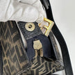 Fendi Borsa Tote Vintage Zucca FF in Tessuto Nero e Oro Lurex