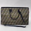 Fendi Borsa Tote Vintage Zucca FF in Tessuto Nero e Oro Lurex