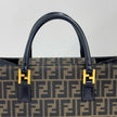 Fendi Borsa Tote Zucca FF Canvas con Dettagli in Pelle