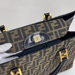 Fendi Borsa Tote Zucca FF Canvas con Dettagli in Pelle
