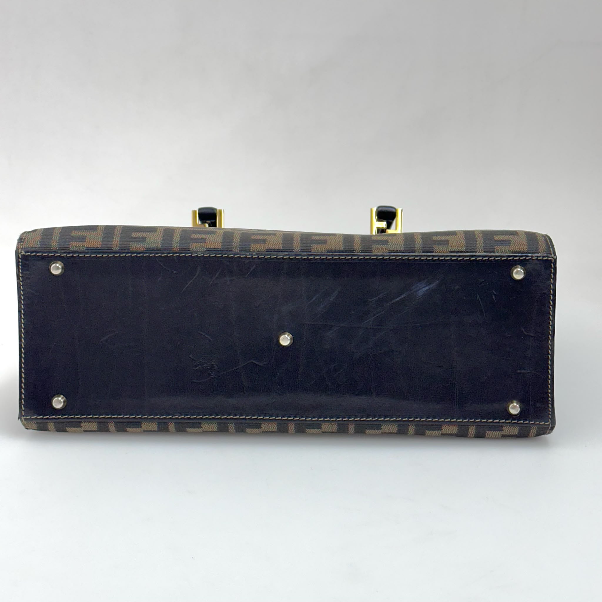 Fendi Borsa Tote Zucca FF Canvas con Dettagli in Pelle
