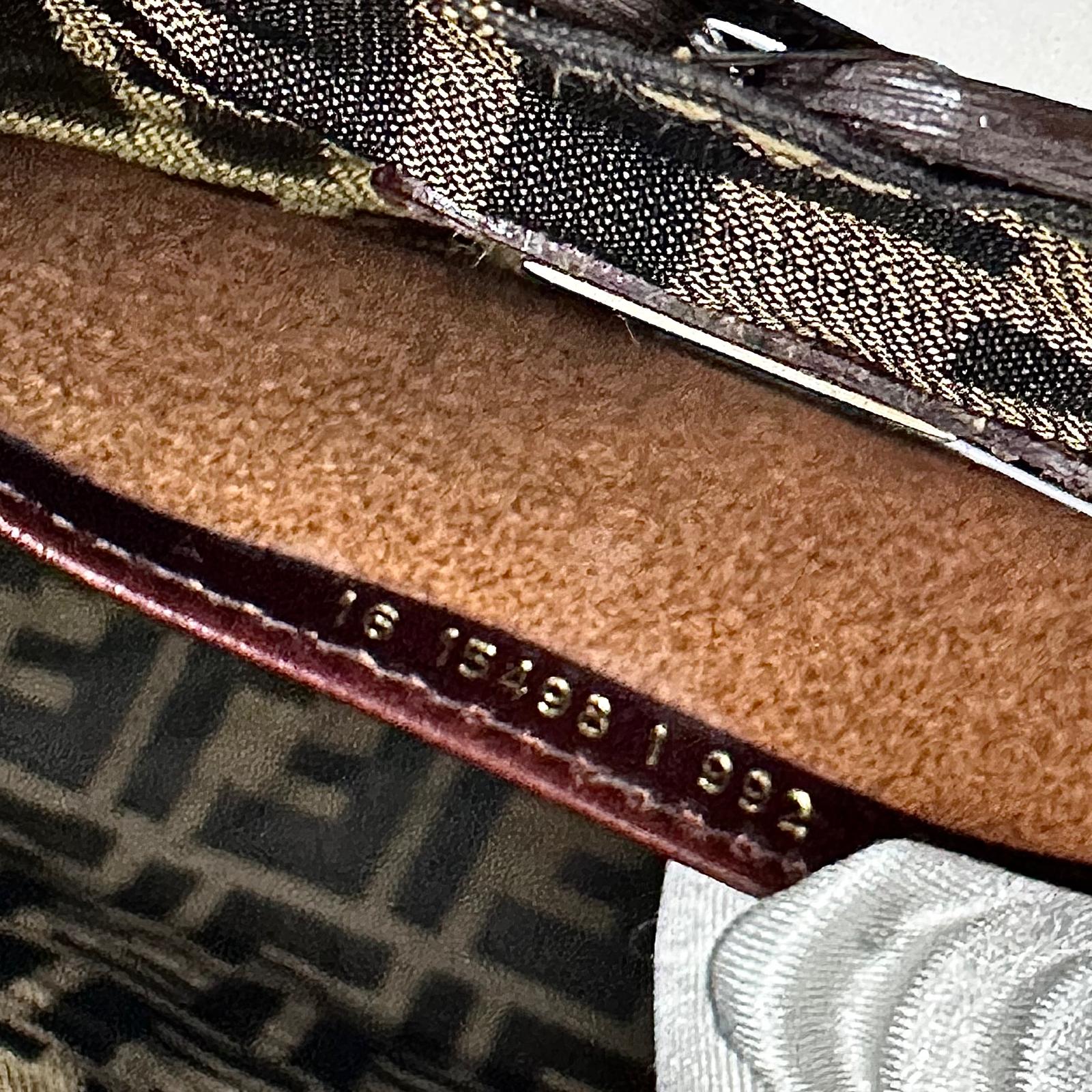 Fendi Borsa Vintage Rattan Lucido Marrone con Interno Zucca FF