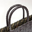 Fendi Borsa Vintage Rattan Lucido Marrone con Interno Zucca FF