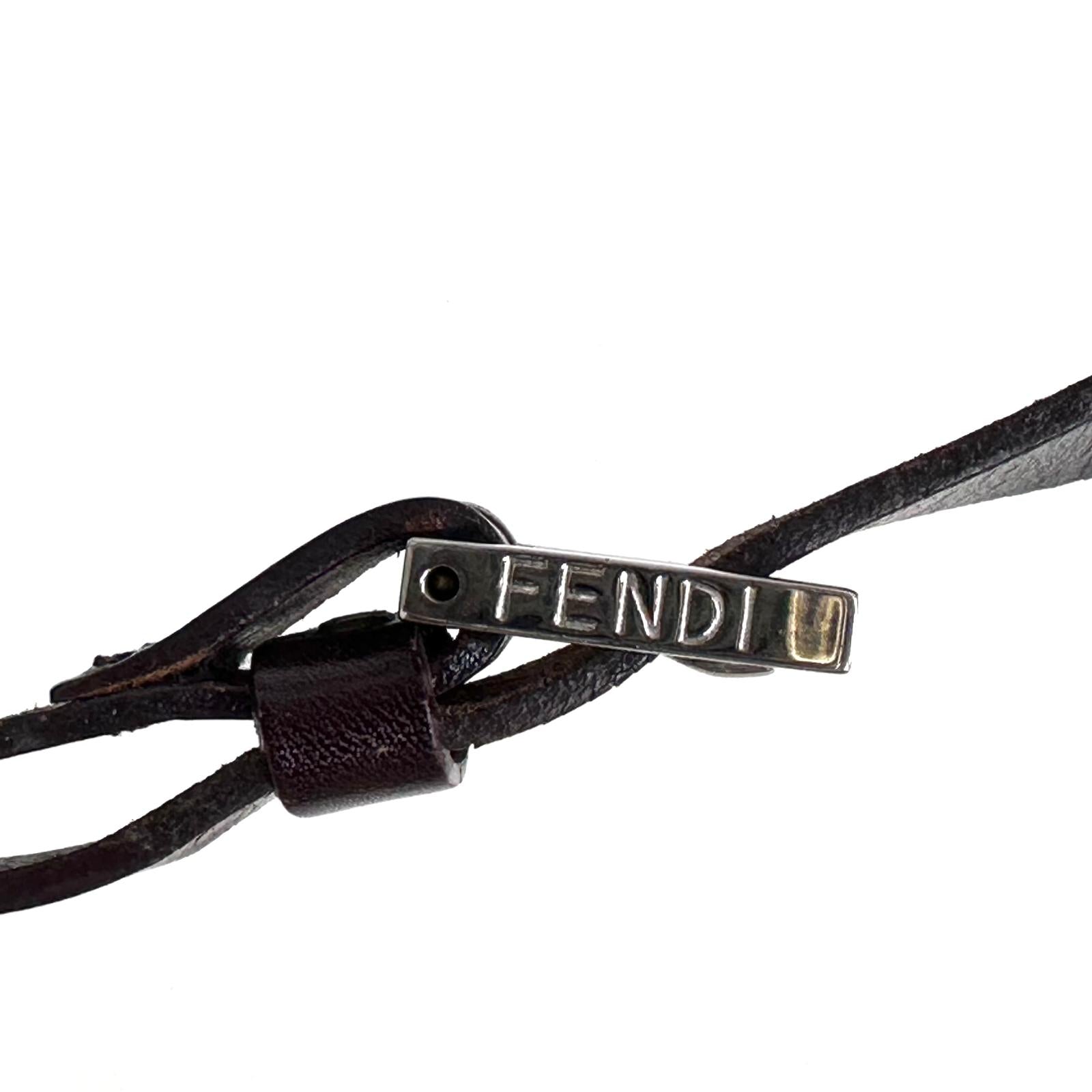 Fendi Borsa Vintage Zucca FF in Tessuto Jacquard Marrone