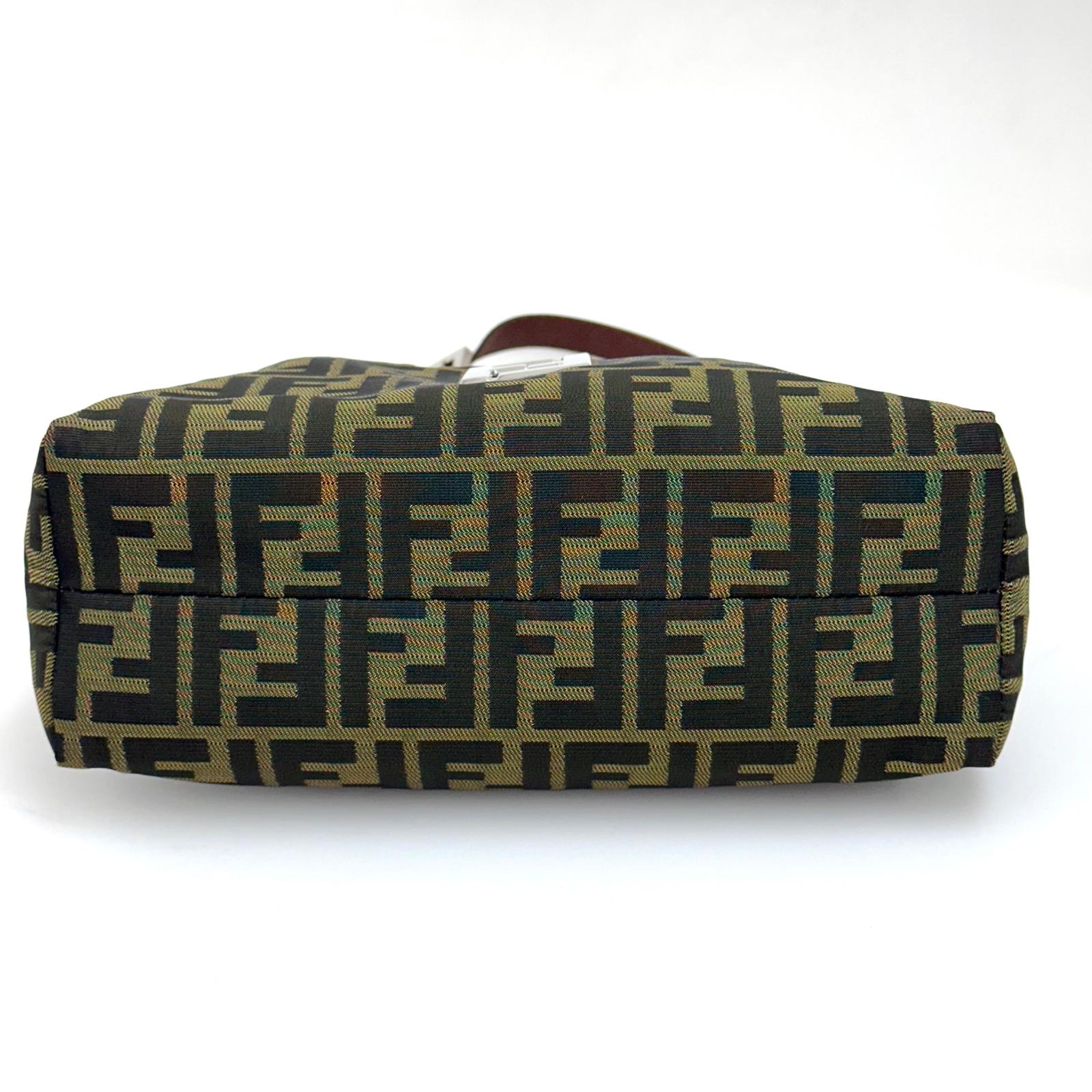 Fendi Borsa Vintage Zucca FF in Tessuto Jacquard Marrone