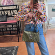 Fendi Borsa Vintage Zucca FF in Tessuto Jacquard Marrone