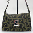 Fendi Borsa Vintage Zucca FF in Tessuto Jacquard Marrone