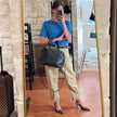 Fendi Borsa Vintage in Pelle Nera con Logo FF Dorato