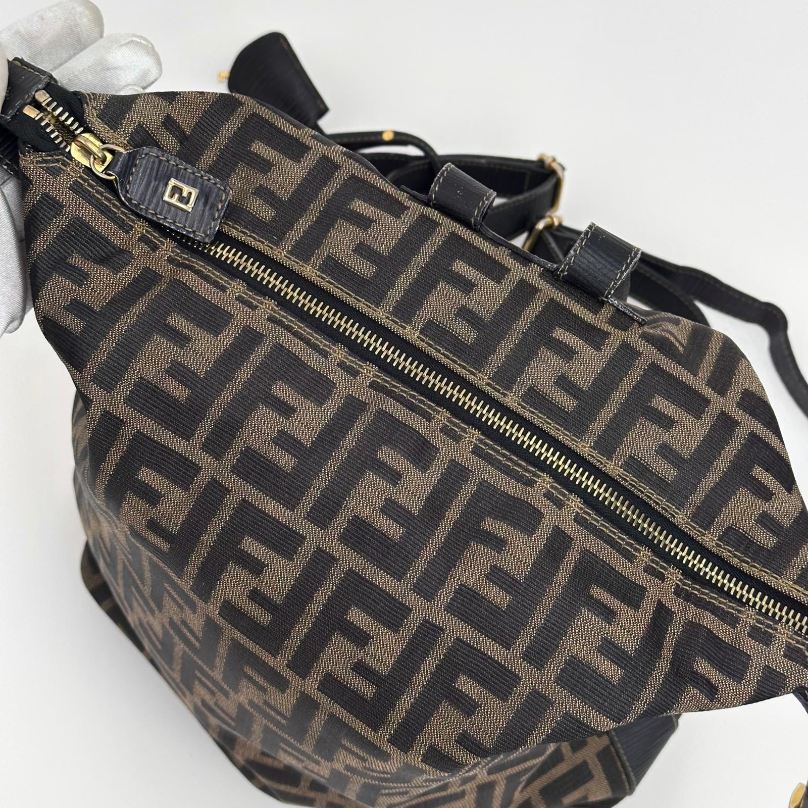 Fendi Borsa Zaino Vintage Zucca FF Marrone