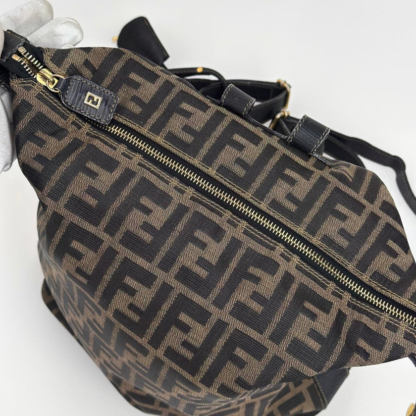 Fendi Borsa Zaino Vintage Zucca FF Marrone