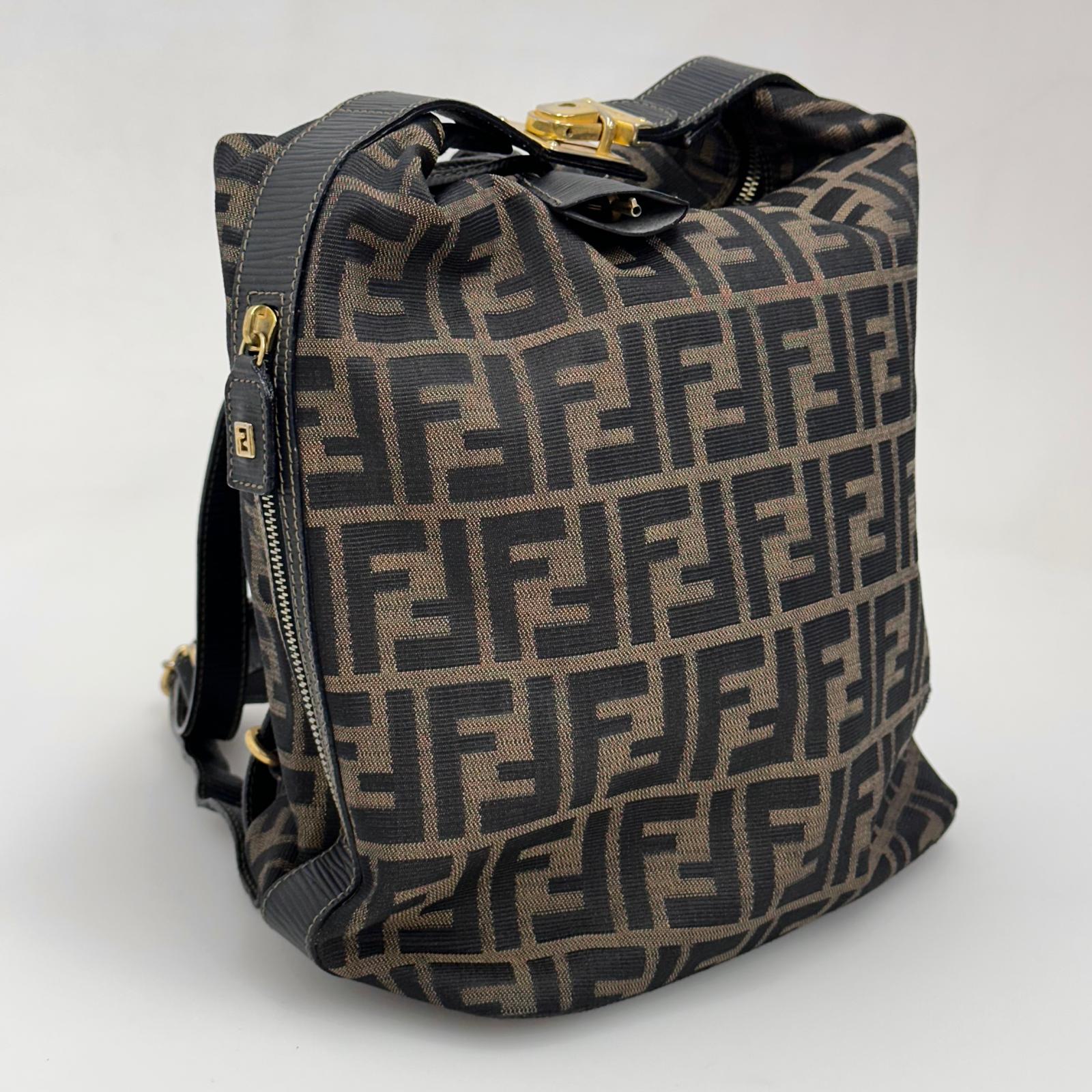 Fendi Borsa Zaino Vintage Zucca FF Marrone