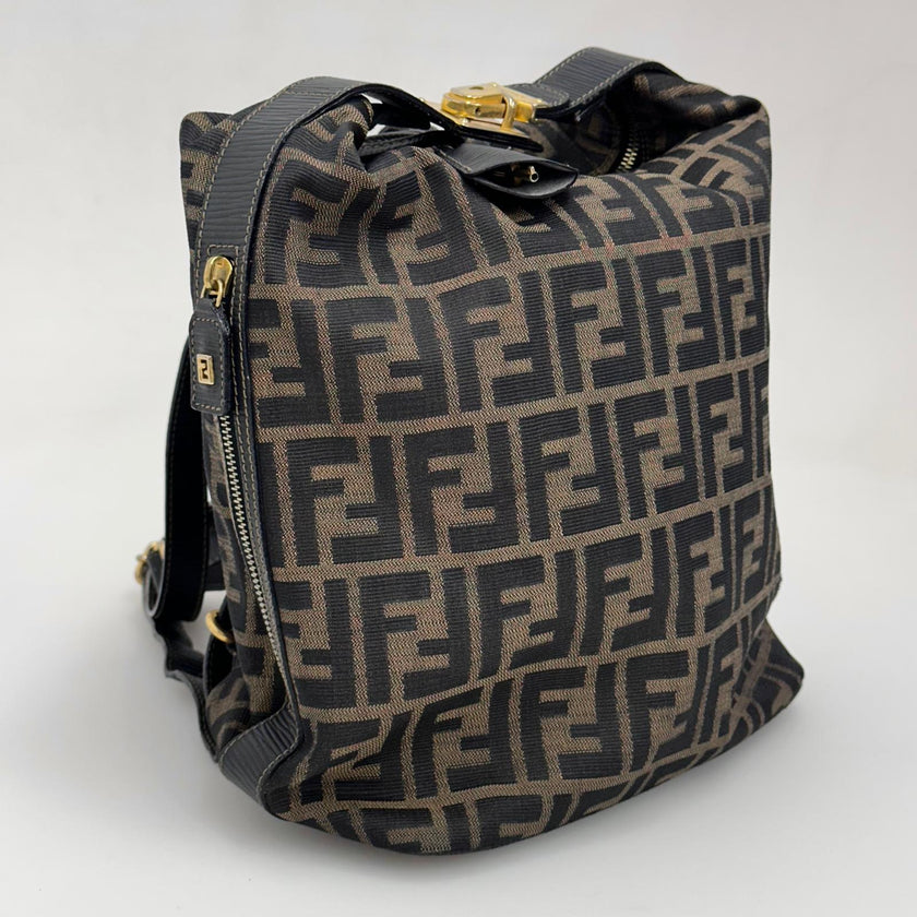 Fendi Borsa Zaino Vintage Zucca FF Marrone
