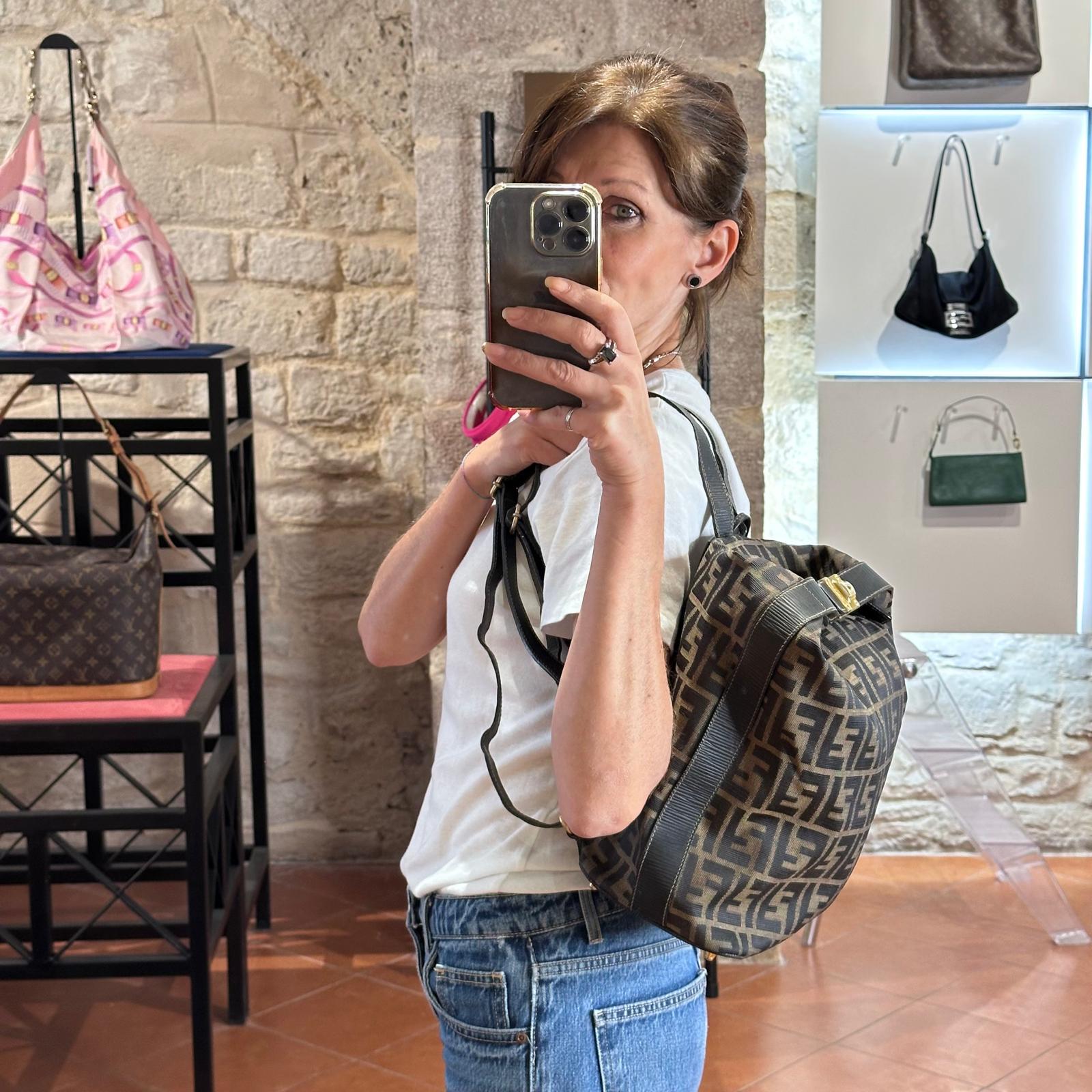 Fendi Borsa Zaino Vintage Zucca FF Marrone