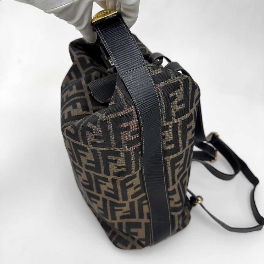 Fendi Borsa Zaino Vintage Zucca FF Marrone