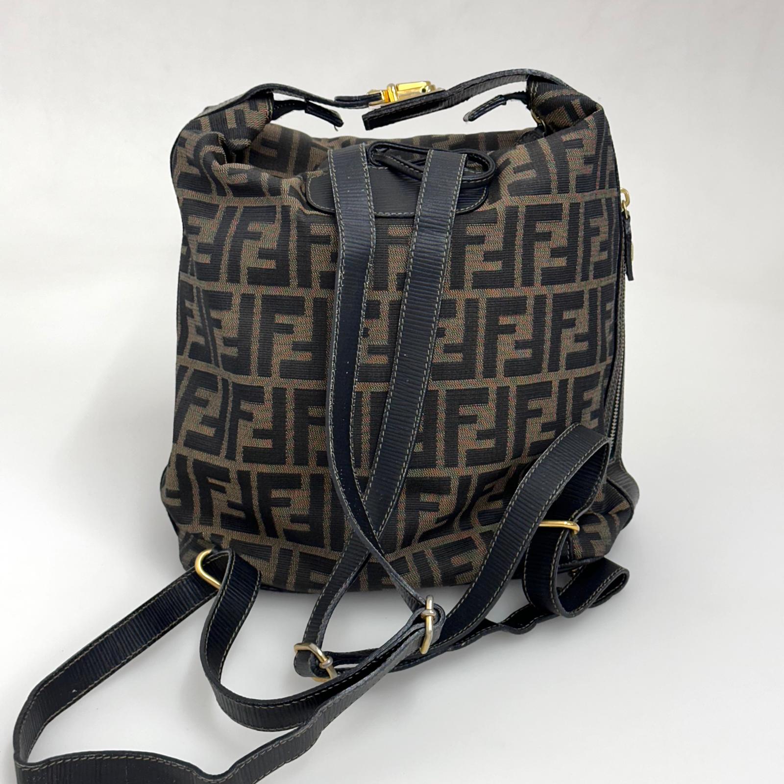 Fendi Borsa Zaino Vintage Zucca FF Marrone