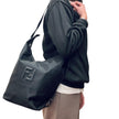 Fendi Borsa/Zaino in nylon nero con logo FF embossed