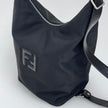 Fendi Borsa/Zaino in nylon nero con logo FF embossed