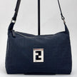 Fendi Borsa a Spalla FF Zucca in Nylon Nero