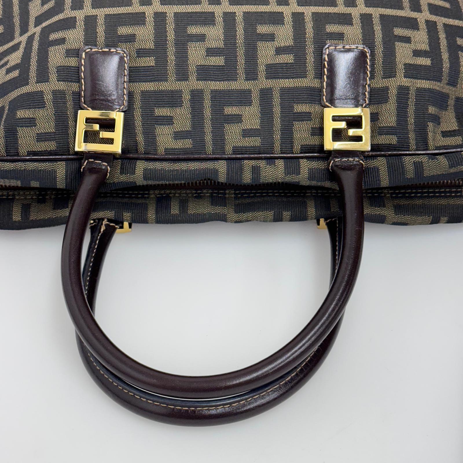 Fendi Borsa a mano e tracolla Zucca Canvas marrone vintage