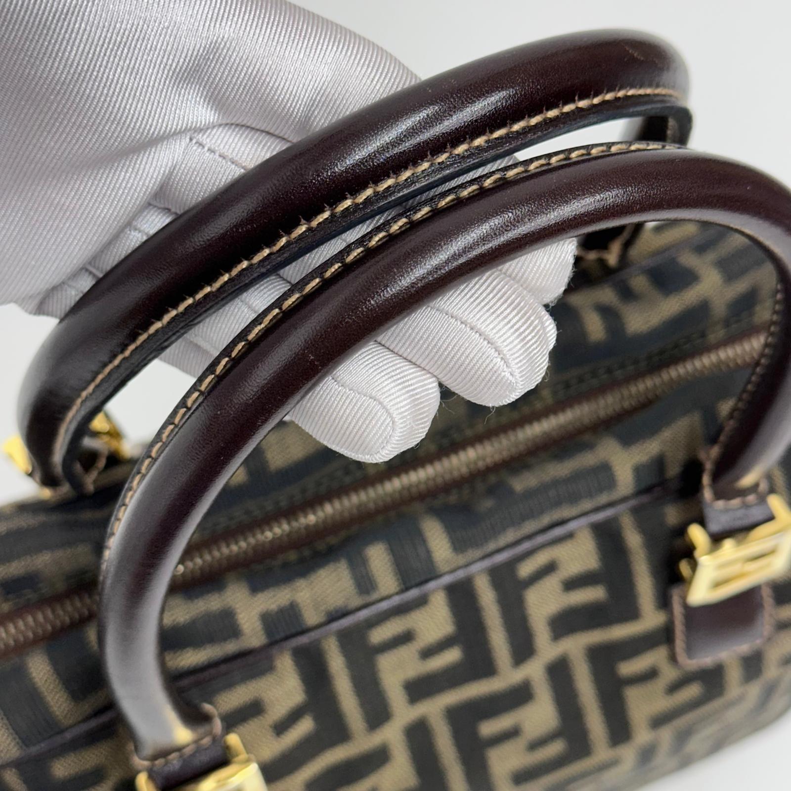 Fendi Borsa a mano e tracolla Zucca Canvas marrone vintage