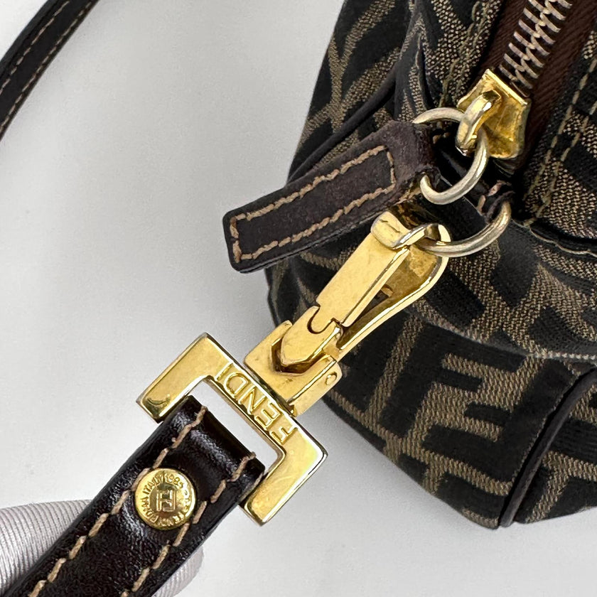 Fendi Borsa a mano e tracolla Zucca Canvas marrone vintage