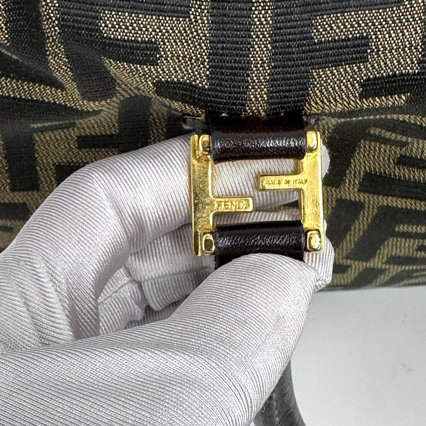 Fendi Borsa a mano e tracolla Zucca Canvas marrone vintage
