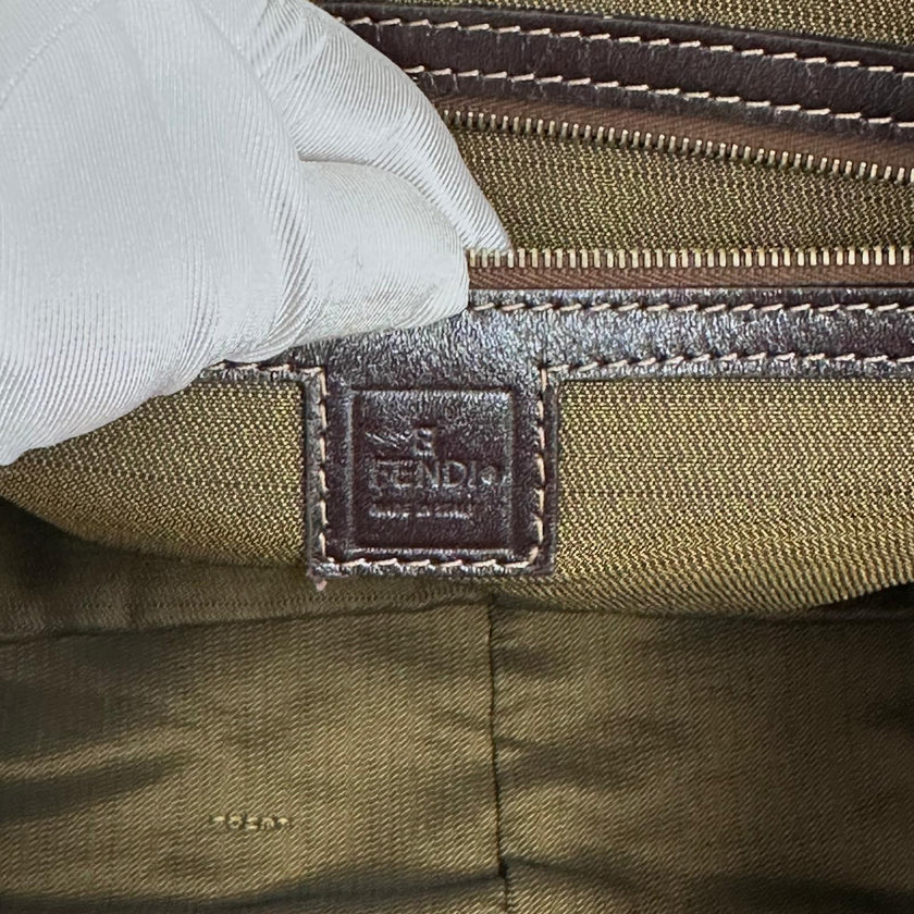 Fendi Borsa a mano e tracolla Zucca Canvas marrone vintage