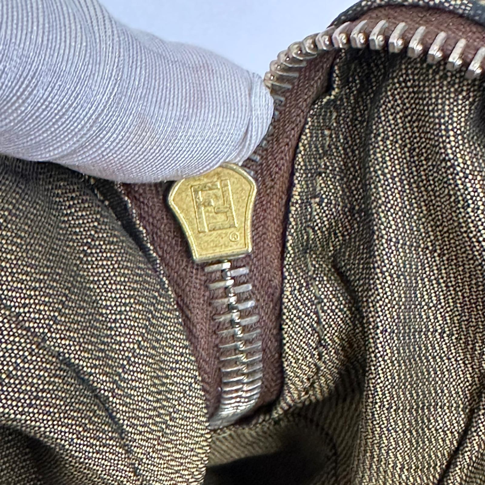 Fendi Borsa a mano e tracolla Zucca Canvas marrone vintage
