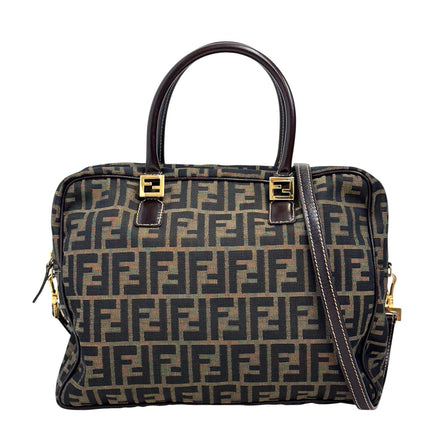 Fendi Borsa a mano e tracolla Zucca Canvas marrone vintage