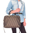 Fendi Borsa a mano e tracolla Zucca Canvas marrone vintage
