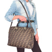 Fendi Borsa a mano e tracolla Zucca Canvas marrone vintage