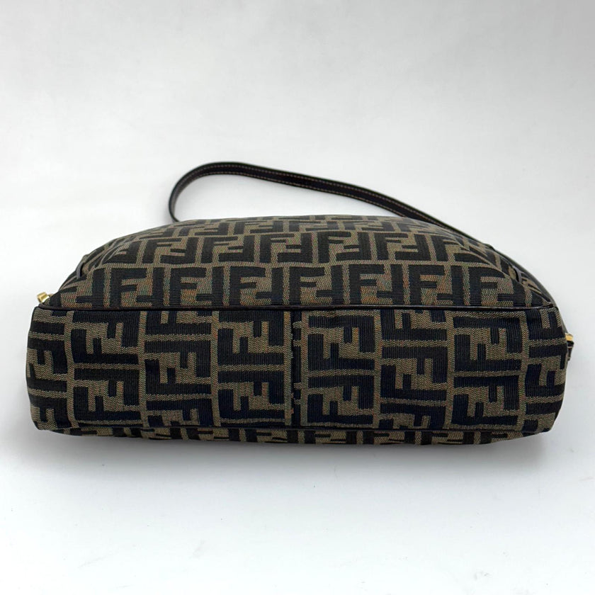Fendi Borsa a mano e tracolla Zucca Canvas marrone vintage