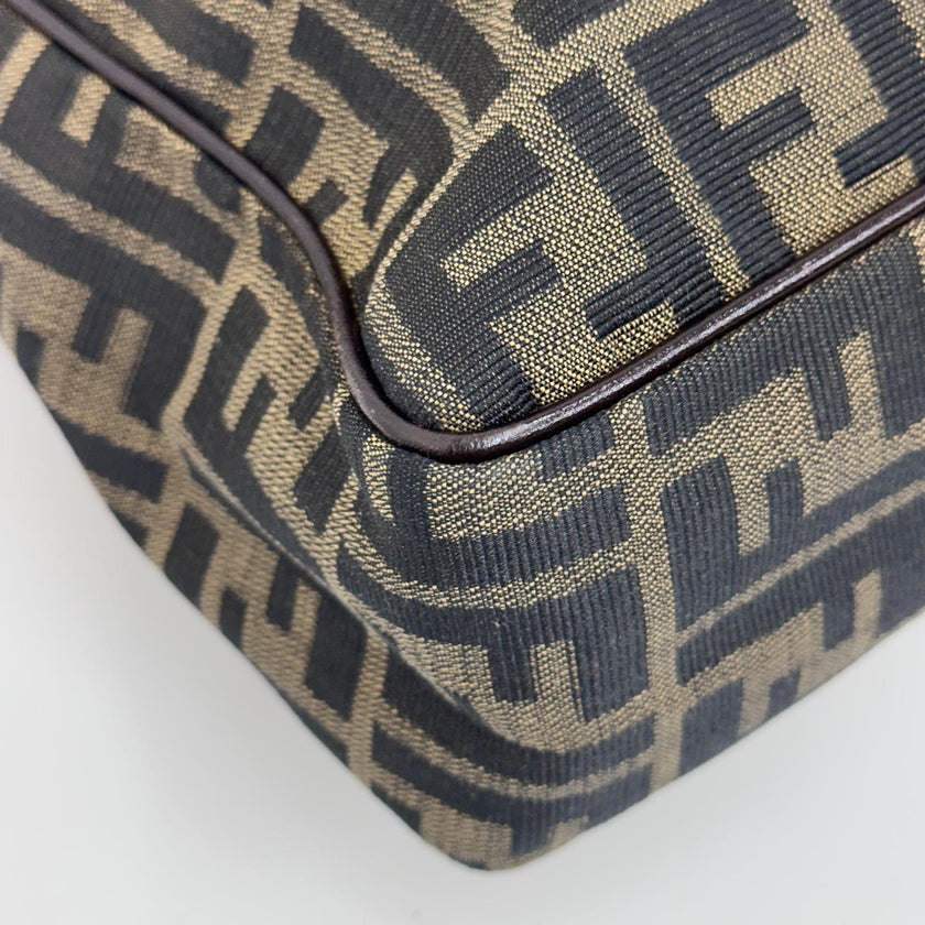 Fendi Borsa a mano e tracolla Zucca Canvas marrone vintage