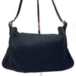 Fendi Borsa a spalla Baguette in jersey nero con logo FF in metallo