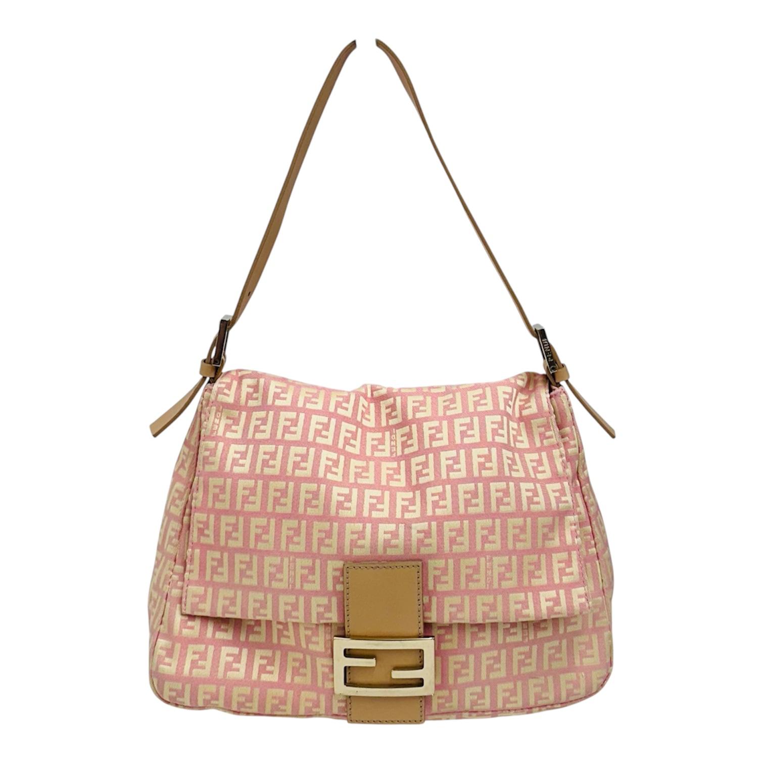 Fendi Borsa a spalla Mama Baguette Zucchino Rosa
