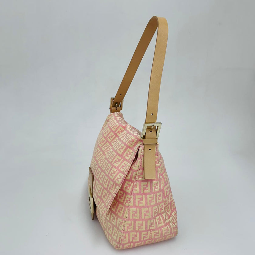 Fendi Borsa a spalla Mama Baguette Zucchino Rosa