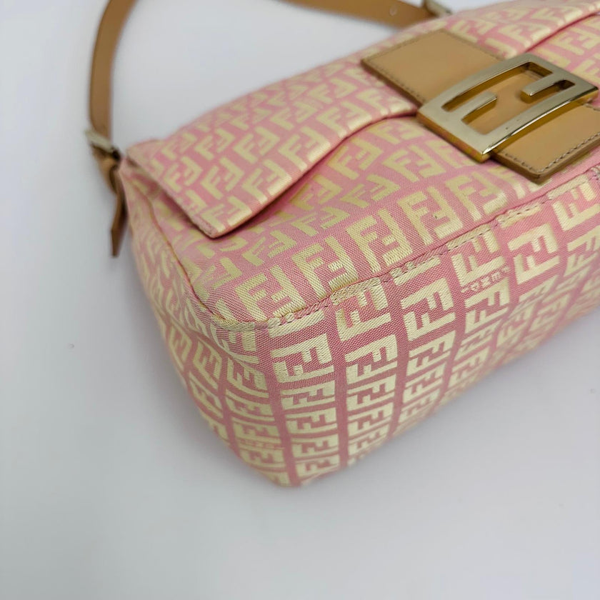 Fendi Borsa a spalla Mama Baguette Zucchino Rosa
