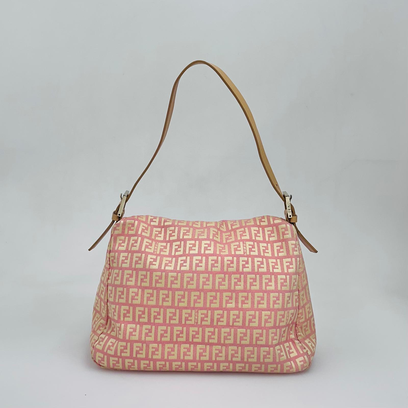 Fendi Borsa a spalla Mama Baguette Zucchino Rosa