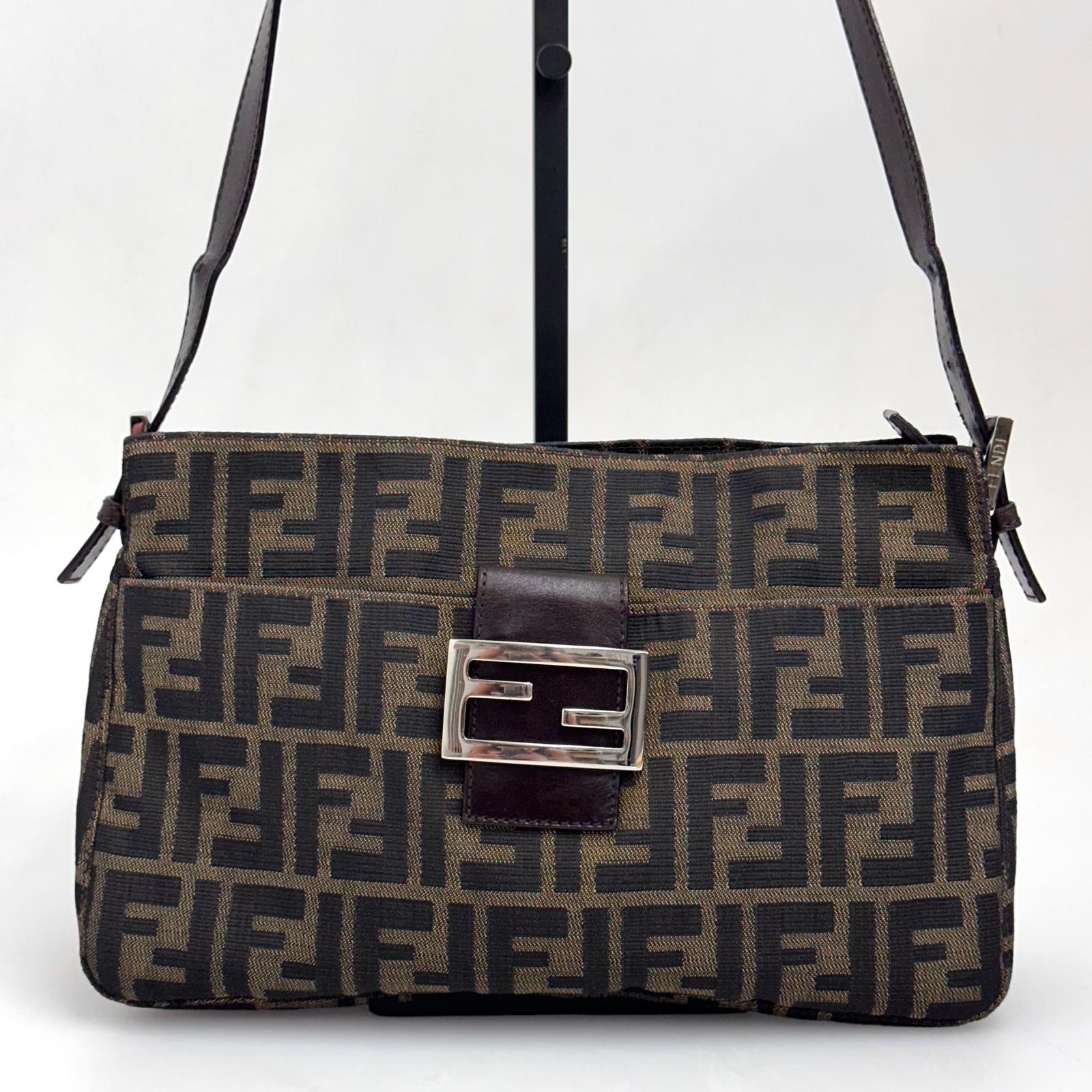 Fendi Borsa a spalla Zucca FF vintage