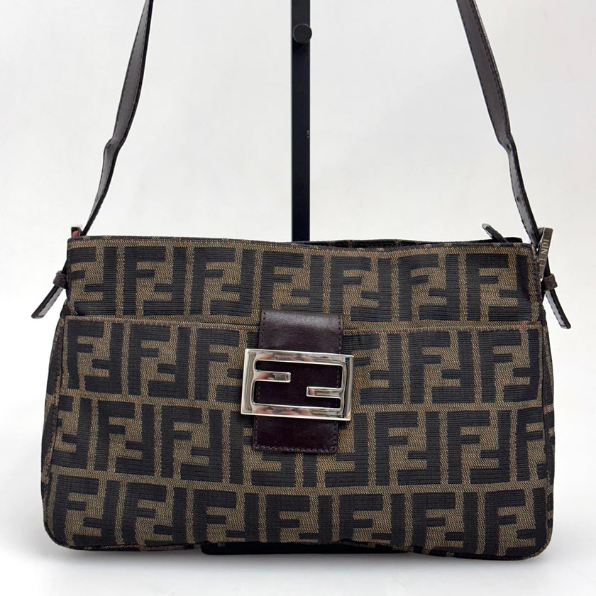 Fendi Borsa a spalla Zucca FF vintage
