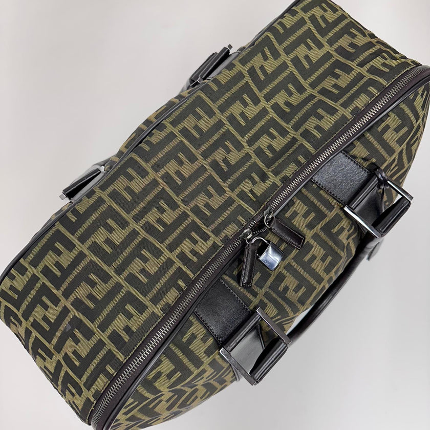 Fendi Borsa da viaggio a mano FF Zucca in tela e pelle