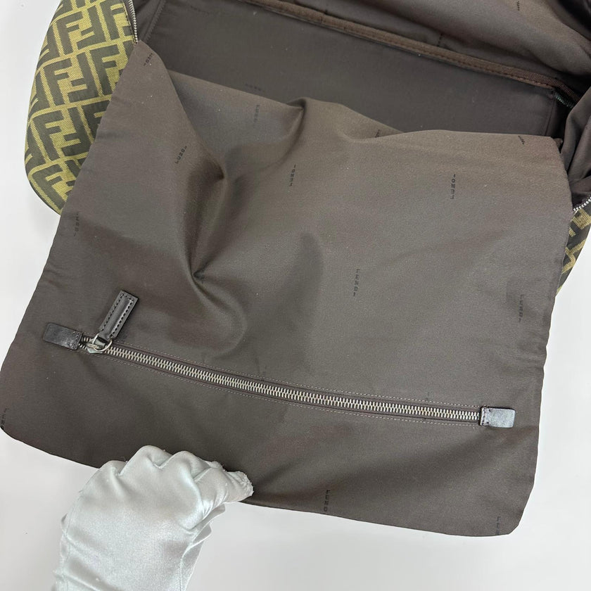 Fendi Borsa da viaggio a mano FF Zucca in tela e pelle