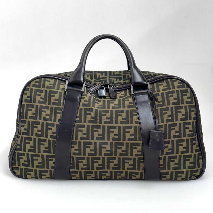 Fendi Borsa da viaggio a mano FF Zucca in tela e pelle