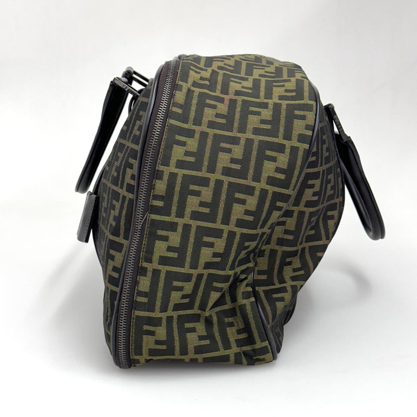 Fendi Borsa da viaggio a mano FF Zucca in tela e pelle
