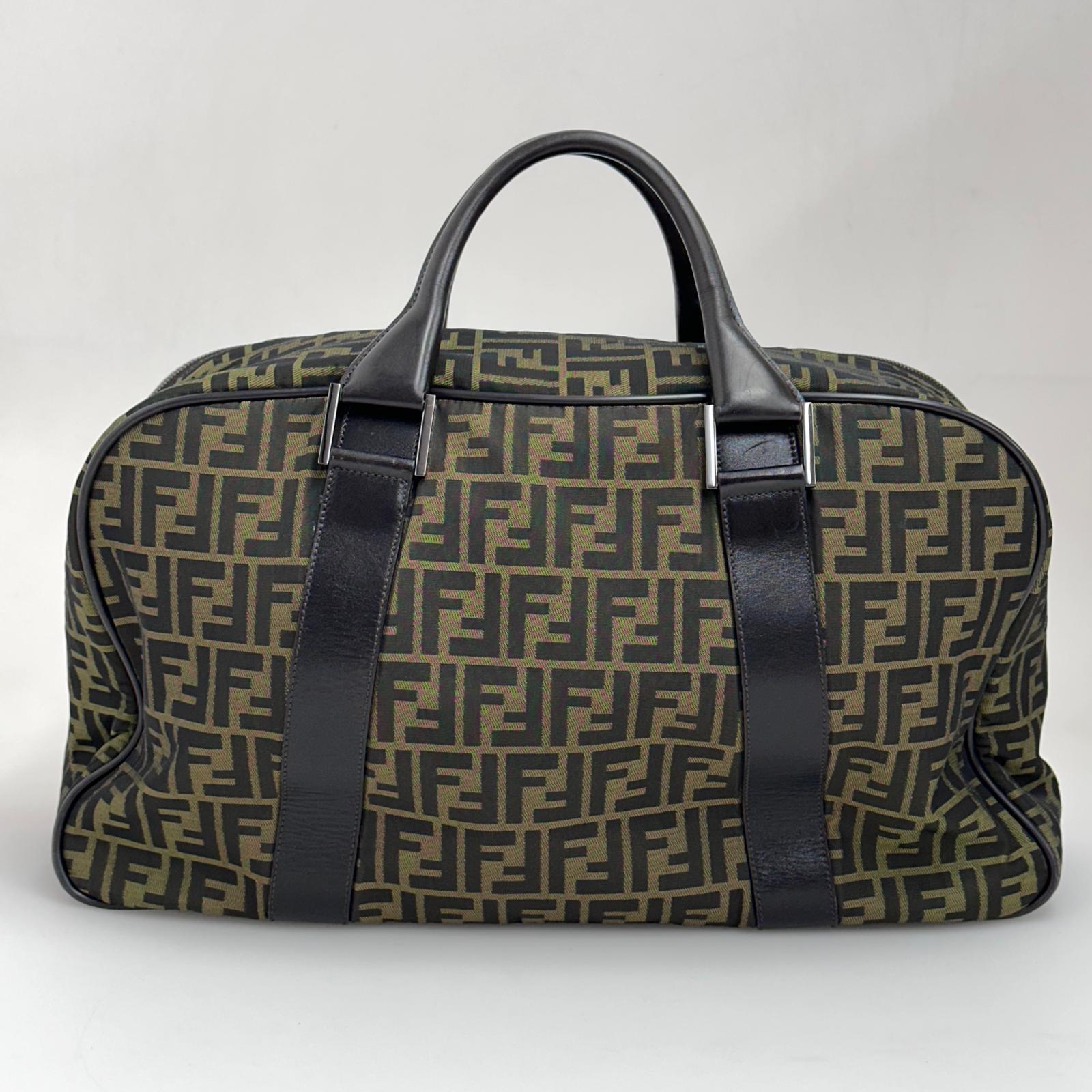 Fendi Borsa da viaggio a mano FF Zucca in tela e pelle