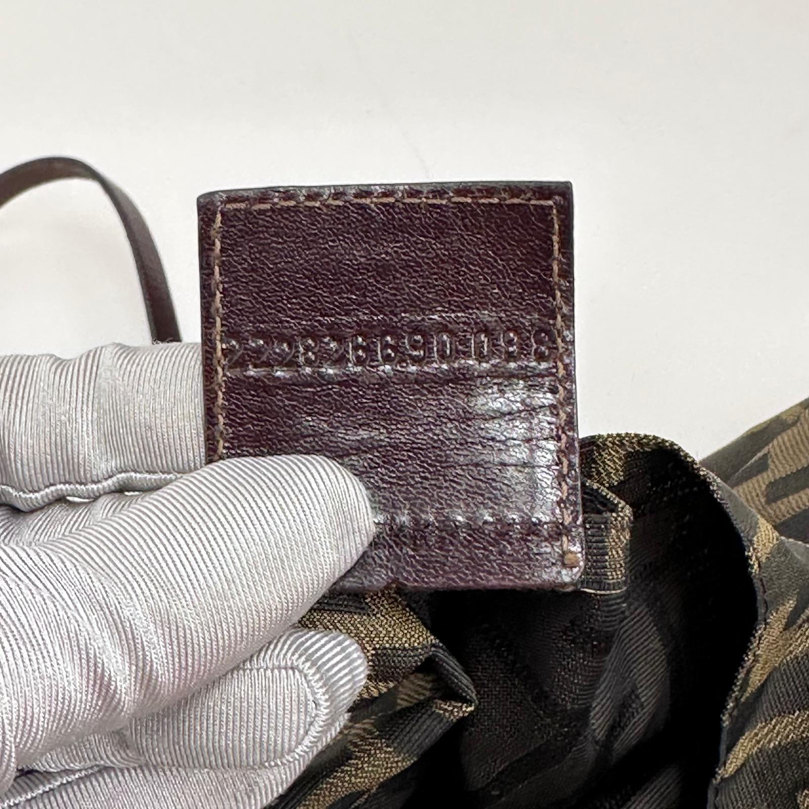 Fendi Borsa shopper a spalla in tela Zucca FF