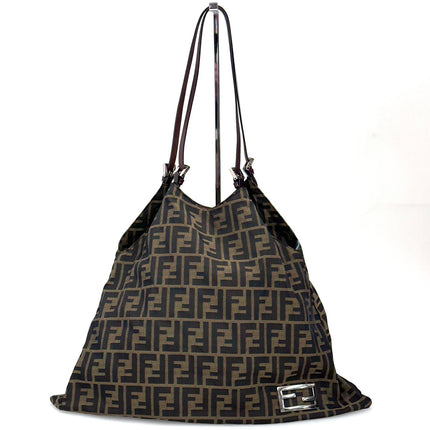 Fendi Borsa shopper a spalla in tela Zucca FF